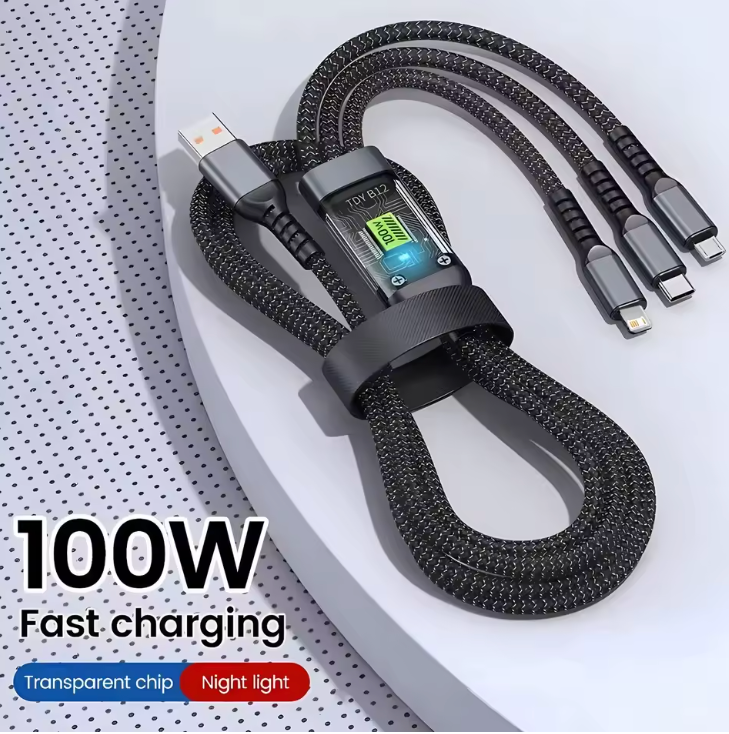 CABLE DE CARGA ULTRARRÁPIDA 3 EN 1 (TRIPLECHARGE™)