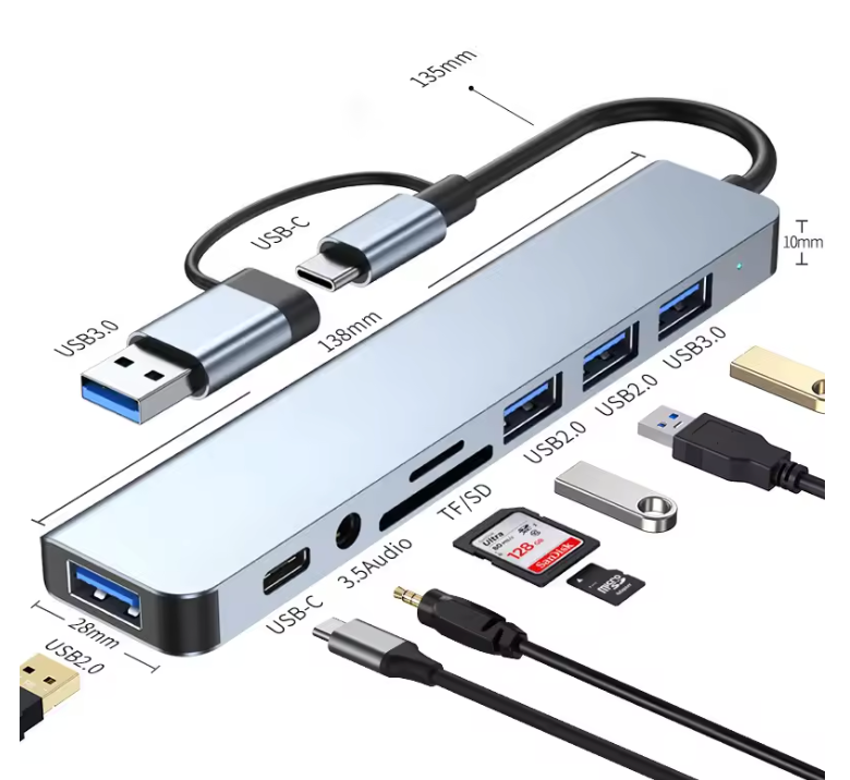 DOCKING STATION USB-C 8 EN 2 (HUB CONNECT™)