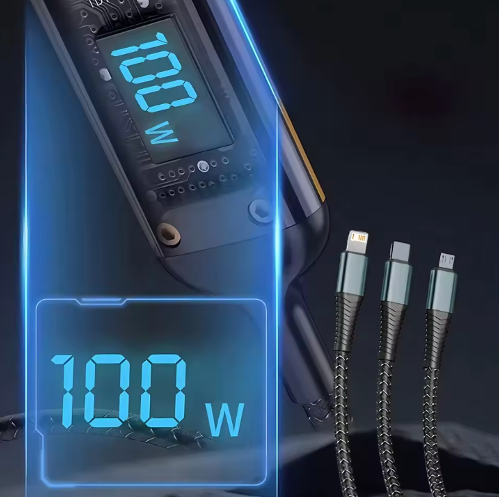 CABLE DE CARGA ULTRARRÁPIDA 3 EN 1 (TRIPLECHARGE™)