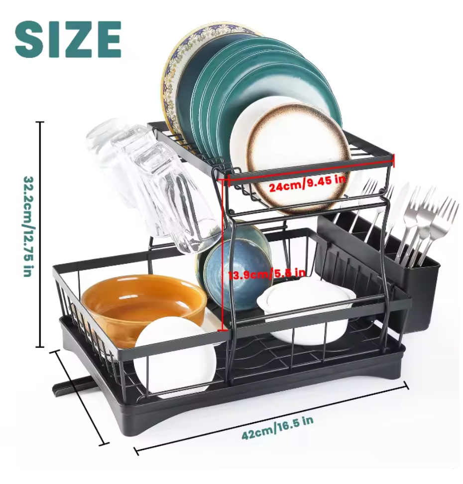 ESCURRIDOR DE PLATOS DE 2 NIVELES GRAN CAPACIDAD (SPACEHOLDER™)