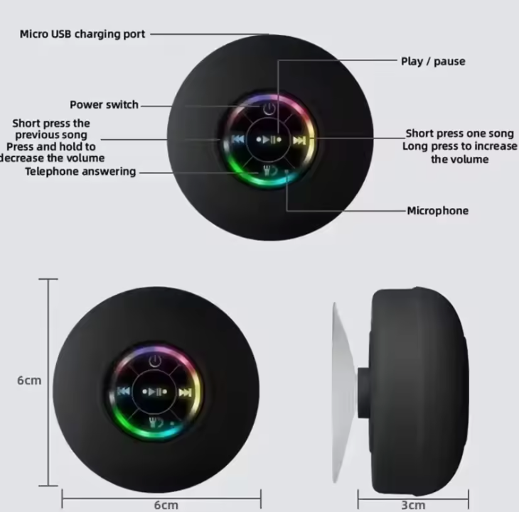 ALTAVOZ BLUETOOTH IMPERMEABLE PARA LA DUCHA (AQUABEAT™)