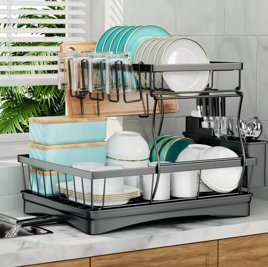 ESCURRIDOR DE PLATOS DE 2 NIVELES GRAN CAPACIDAD (SPACEHOLDER™)