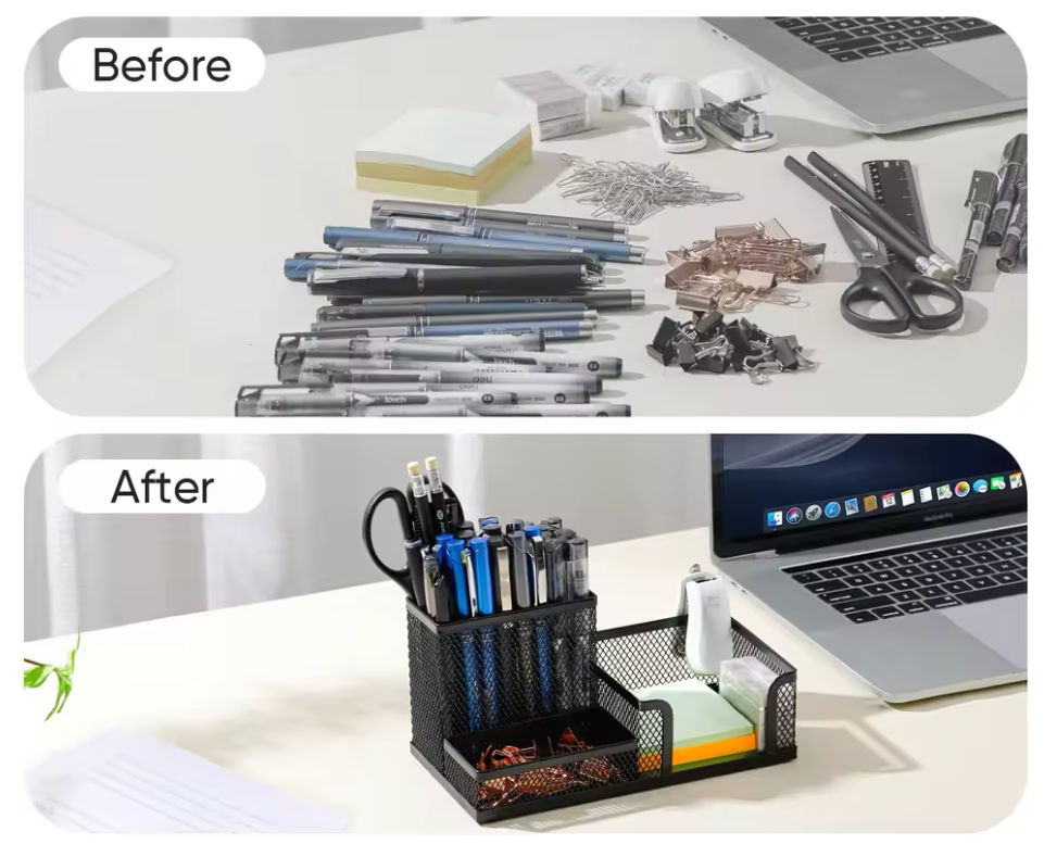 ORGANIZADOR DE ESCRITORIO CON 3 COMPARTIMENTOS (ORGAKIT™)